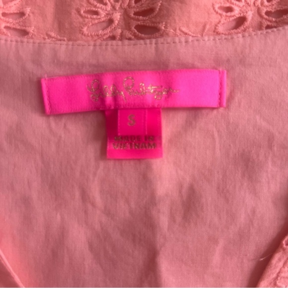 Lilly Pulitzer Orange Flutter Sleeve Eyelet Blouse Small - Picture 5 of 5